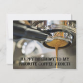 Happy Birthday Pouring Espresso Coffee Machine カード (正面)