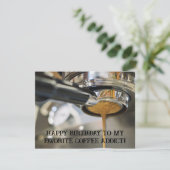 Happy Birthday Pouring Espresso Coffee Machine カード (スタンド正面)