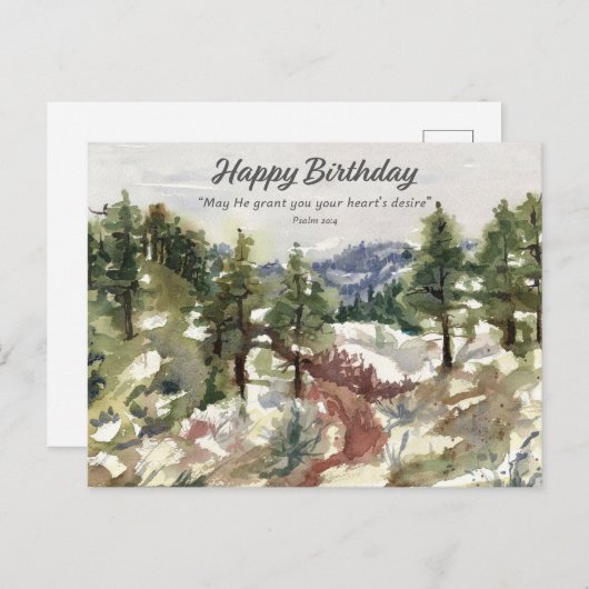 Happy Birthday Psalm 20 Scripture Bible Desert ポストカード (正面/裏面)