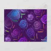 HAPPY BIRTHDAY PURPLE FLOWERS ポストカード (裏面)