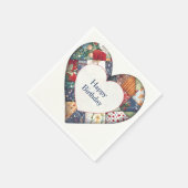 Happy Birthday Quilted Heart スタンダードカクテルナプキン (角)