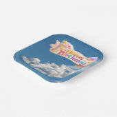 Happy birthday racing car cloud 7 in.² paper plate ペーパープレート (傾斜あり)