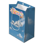 Happy birthday racing car, cloud, medium glossy gi ミディアムペーパーバッグ (正面アングル)