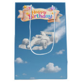 Happy birthday racing car, cloud, medium glossy gi ミディアムペーパーバッグ (裏面)