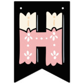 Happy Birthday Rosa Beige バンティングフラッグ (第2の旗)