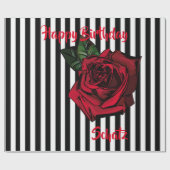 Happy Birthday rote Rose ラッピングペーパー (フラット)