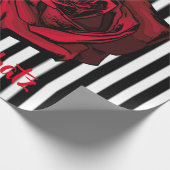 Happy Birthday rote Rose ラッピングペーパー (角)