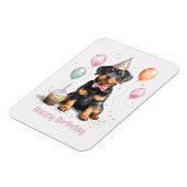 Happy Birthday Rottweiler Dog マグネット (左側)