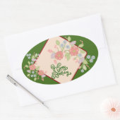 Happy Birthday Runder Aufkleber 楕円形シール (封筒)