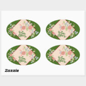 Happy Birthday Runder Aufkleber 楕円形シール (シート)