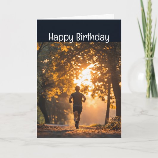 Happy Birthday Runner Running Marathon Competitive カード (正面)