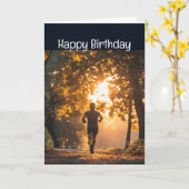 Happy Birthday Runner Running Marathon Competitive カード (黄色い花)