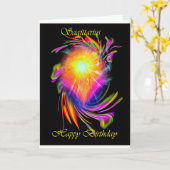 Happy Birthday Sagittarius カード (黄色い花)