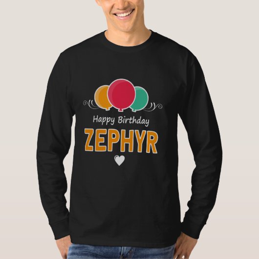 Happy Birthday saying Zephyr Tシャツ (正面)