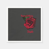 Happy Birthday Schatz rote Rose スタンダードカクテルナプキン (正面)
