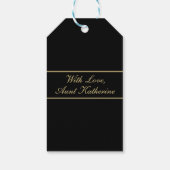 Happy Birthday Script Name Black Gold ギフトタグ (裏面)