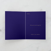 Happy Birthday Script Name Blue Gold カード (内部)