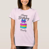 Happy birthday shirt cake Personalized Tシャツ (正面)