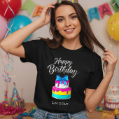 Happy birthday shirt cake tシャツ
