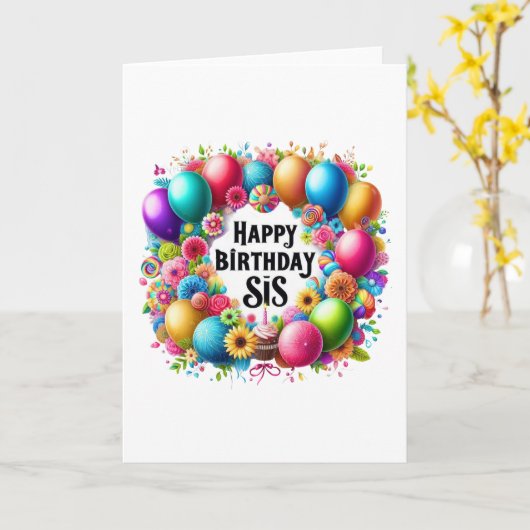 Happy Birthday SIS カード (黄色い花)