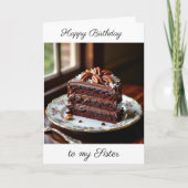 Happy Birthday Sister | チョコレートケーキ カード (正面)