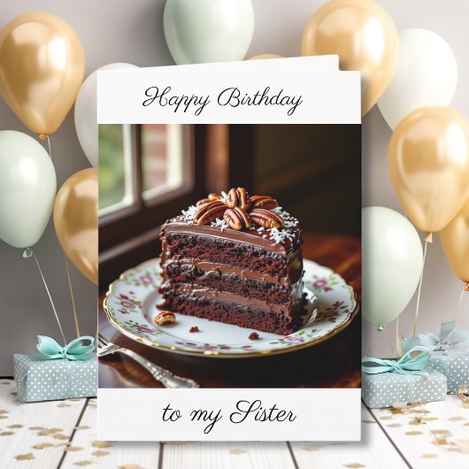Happy Birthday Sister | チョコレートケーキ カード
