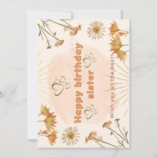 Happy birthday sister greetings 招待状 (正面)
