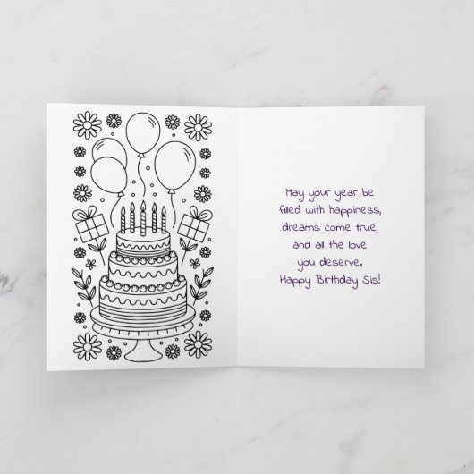 Happy Birthday Sister | Sentimental Personalized カード (内部)