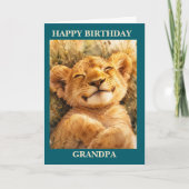 Happy Birthday Sleepy Lion Card, カード (正面)