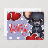 Happy birthday! souris ポストカード (正面/裏面)