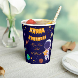 Happy Birthday Space Party Cup | 宇宙飛行士テーマ 紙コップ