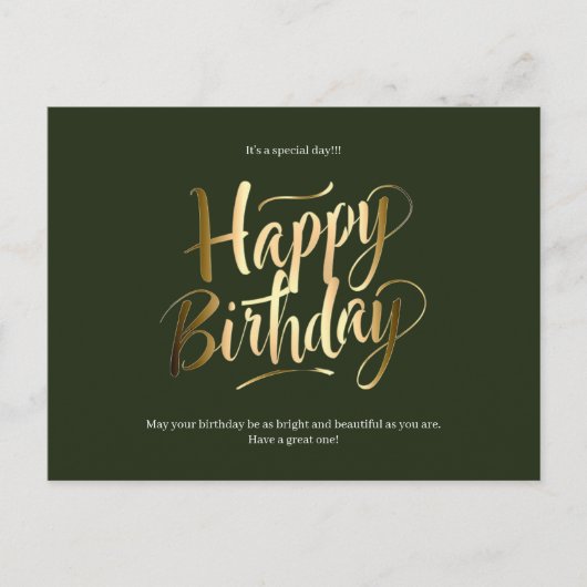 Happy Birthday Special Day ポストカード (正面)