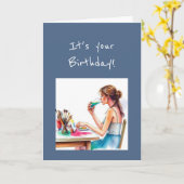 Happy Birthday Special Watercolor Artist Humor カード (黄色い花)