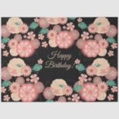 Happy Birthday - Spring Peach Flowers Garden Boho 薄葉紙 (正面)