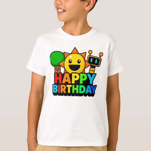 Happy Birthday Sprunki - Tree Sun Funbot Tシャツ (正面)