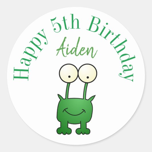 Happy birthday stickers personalized ラウンドシール (正面)