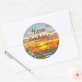 Happy Birthday Sunset 2295 ラウンドシール (封筒)