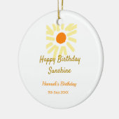 Happy birthday sunshine yellow orange birthday boh セラミックオーナメント (左)