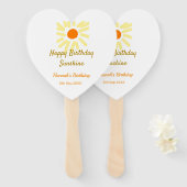 Happy birthday sunshine yellow orange birthday boh ハンドファン (正面&裏面)