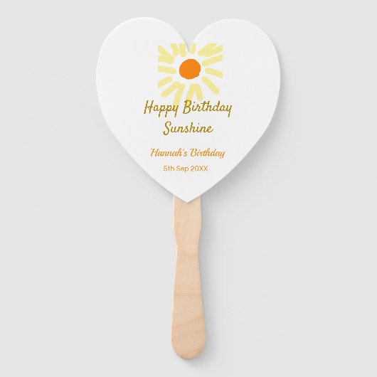 Happy birthday sunshine yellow orange birthday boh ハンドファン (正面)