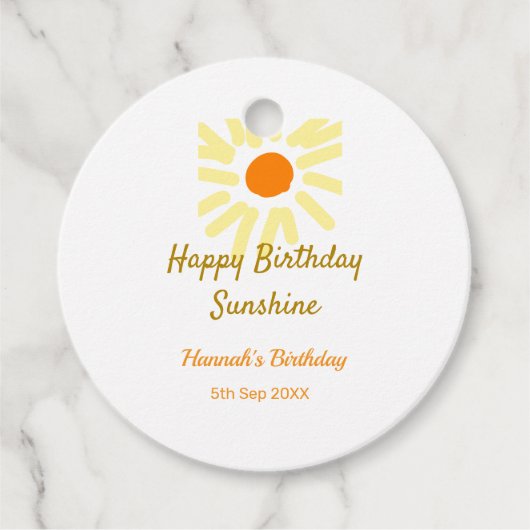 Happy birthday sunshine yellow orange birthday boh フェイバータグ (正面)