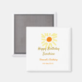 Happy birthday sunshine yellow orange birthday boh マグネット (正面/裏面)