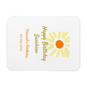 Happy birthday sunshine yellow orange birthday boh マグネット (横)