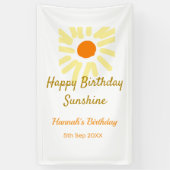 Happy birthday sunshine yellow orange birthday boh 横断幕 (縦)