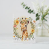 Happy Birthday Super Cute Giraffe シーズンポストカード (スタンド正面)