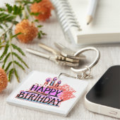 Happy Birthday Tシャツ キーホルダー (正面右)