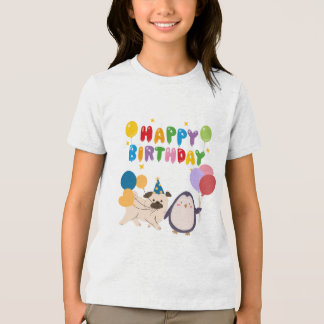 Happy Birthday T-shirt for kids - cute design of p トライブレンドＴシャツ