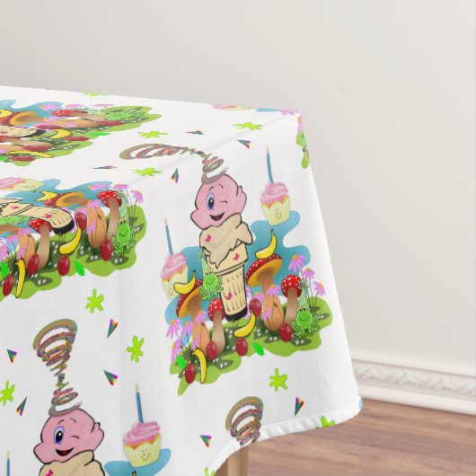 Happy Birthday Tablecloth FUN Pink Cupcake  テーブルクロス (インサイチュ)