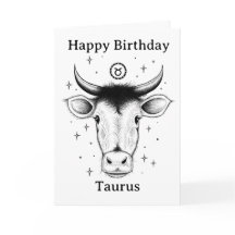 Happy Birthday Taurus Bull 手描き