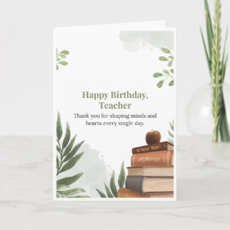 Happy Birthday Teacher Books Apple カード